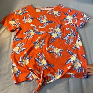 Flowery orange t-shirt from old navy